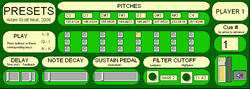 Figure 5: <em>Presets</em> interface (player 1 — others lack “cue #”)