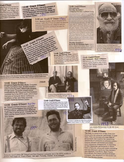 Crack o’ Dawn programme listings and listener “fanmail” in <em>Folio</em>, KPFA’s programme guide.